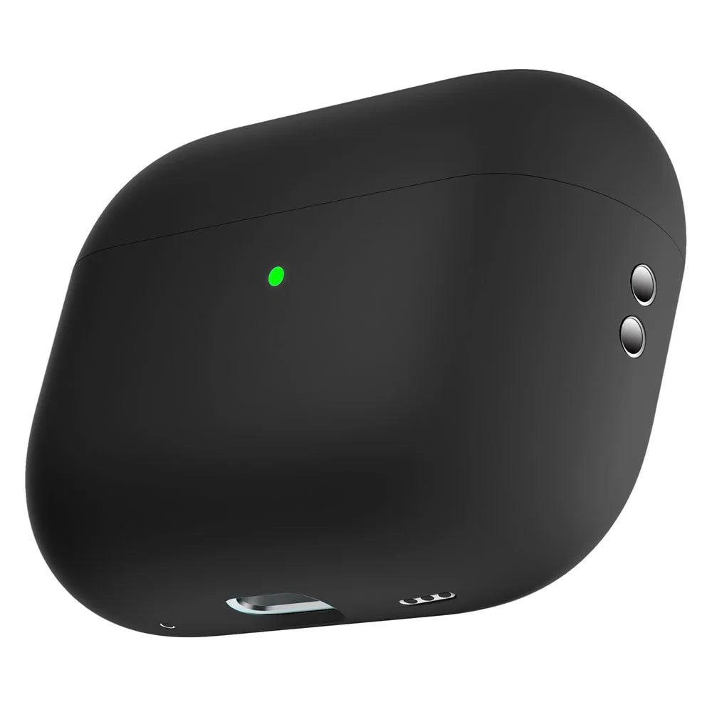 For AirPods Pro 2 Hingeless Design Silicone Case Full Protection Wireless Earphones Skin Cover - Black - 4