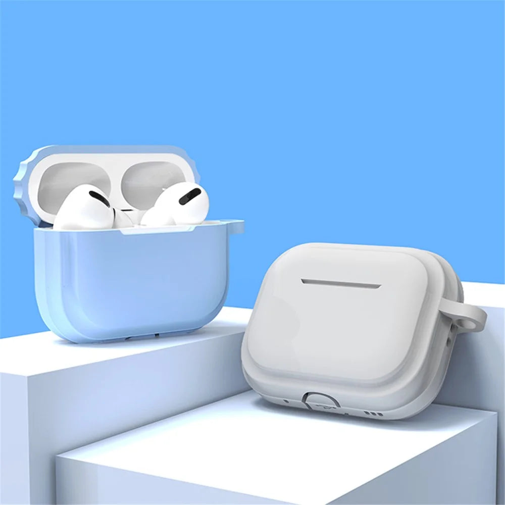 For AirPods Pro 2 Soft Silicone Skin Cover Full Protection Earphones Portable Carrying Case with Keychain Hook - Red - 6
