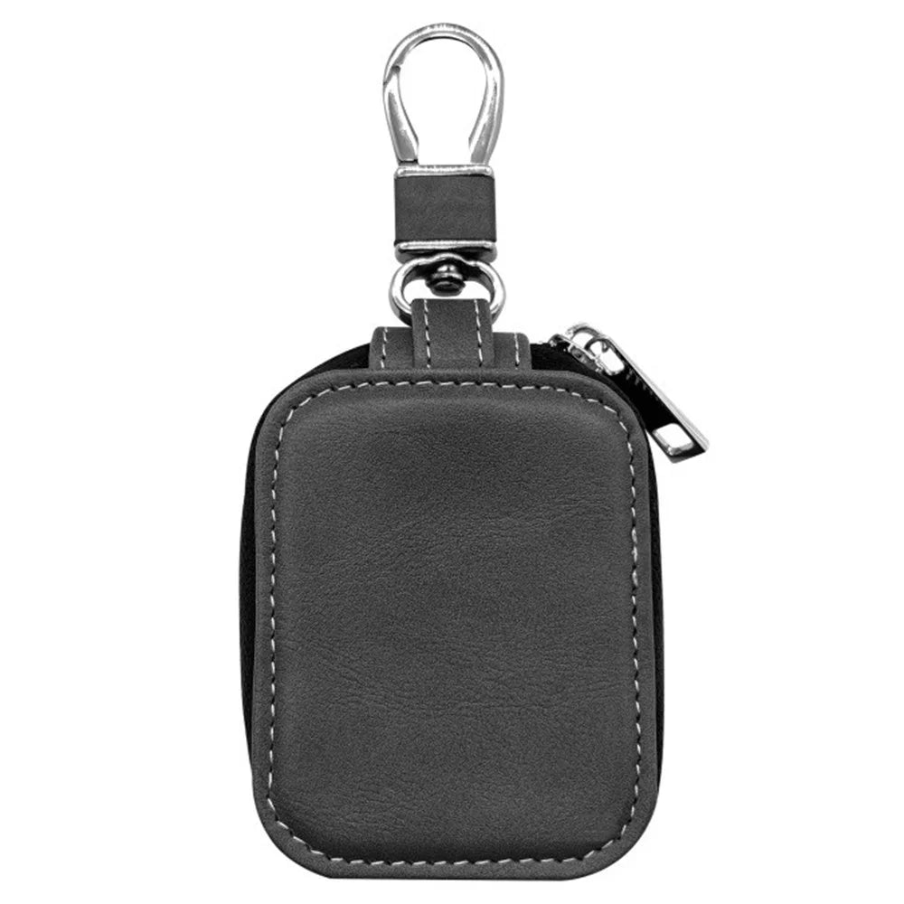 For Apple AirPods 3 / AirPods Pro 2 / AirPods Pro Carrying Case PU Leather Storage Pouch Bag with Keychain - Black - 1