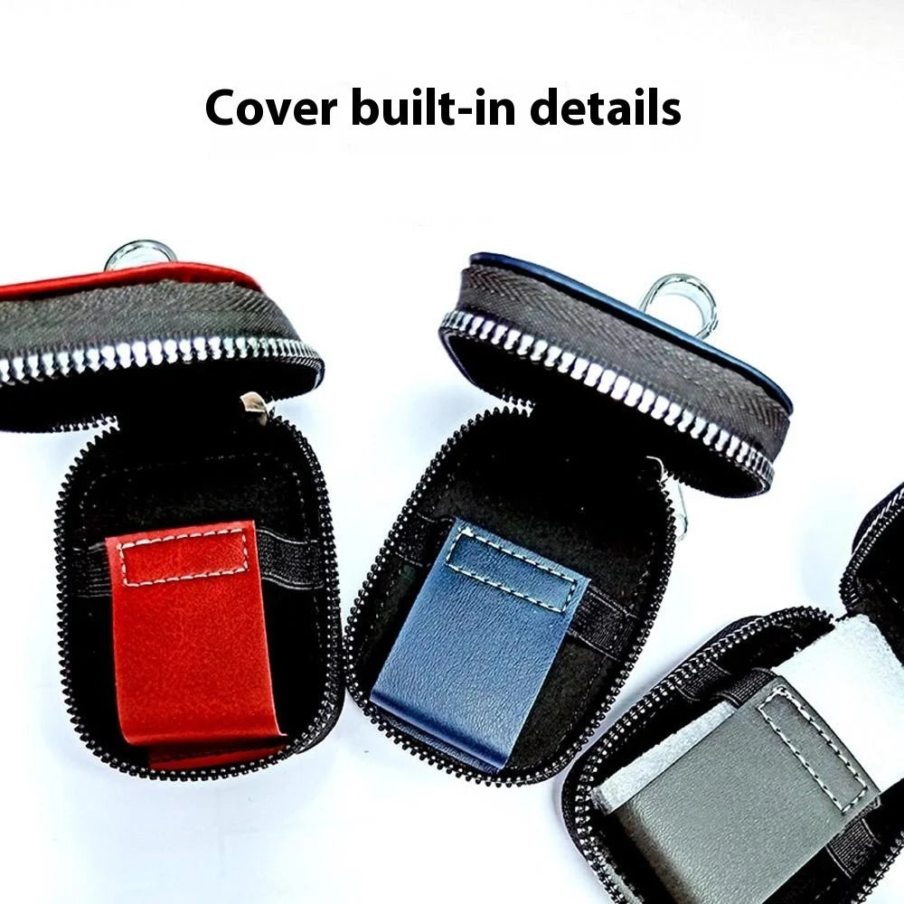 For Apple AirPods 3 / AirPods Pro 2 / AirPods Pro Carrying Case PU Leather Storage Pouch Bag with Keychain - Black - 3