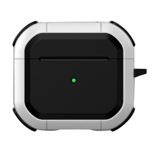 For AirPods Pro 2 Carbon Charging Case Cover Bluetooth-compatible Earbuds Protector Shockproof Cover Dual Color TPU+PC Case with Buckle - White - 1
