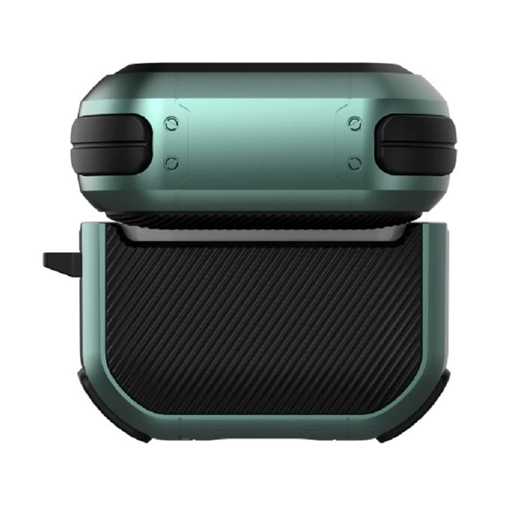 For AirPods Pro 2 Carbon Charging Case Cover Bluetooth-compatible Earbuds Protector Shockproof Cover Dual Color TPU+PC Case with Buckle - White - 3