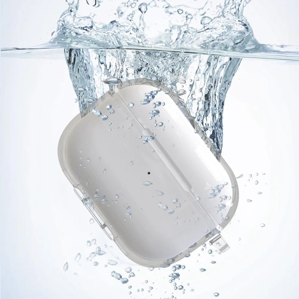 For AirPods Pro 2 / Pro Protective Cover Soft TPU Transparent Shockproof Case with Carabiner Hook - 3