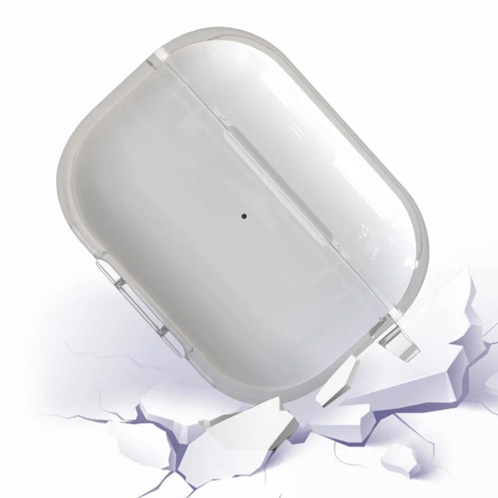 For AirPods Pro 2 / Pro Protective Cover Soft TPU Transparent Shockproof Case with Carabiner Hook - 4
