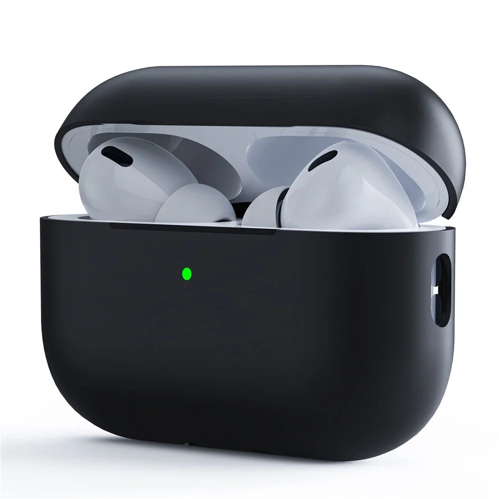 For AirPods Pro (Gen 2) (USB-C) / AirPods Pro 2 Earphone Case Separating Case Design Shockproof Soft Silicone Cover - Black - 1