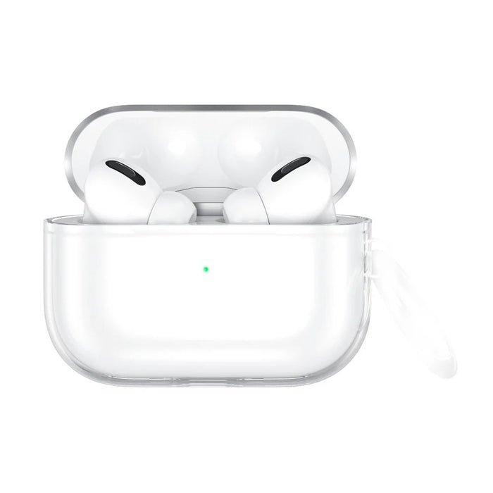 For AirPods Pro 2 Charging Case Cover Glittery Anti-Drop TPU Case Bluetooth-compatible Earbuds Protector with Buckle - Transparent - 2