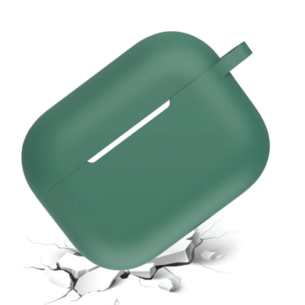 3 in 1 For Apple AirPods Pro 2 Portable Protective Case Set Earbuds Soft Silicone Protector Kit with Keychain  /  Anti-lost Neck Strap - Midnight Green - 2