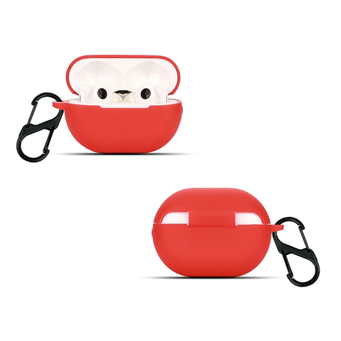 For Huawei FreeBuds Pro 2 Bluetooth Earphone Silicone Case Dust Plug Design Protective Cover with Anti-lost Buckle - Red - 6