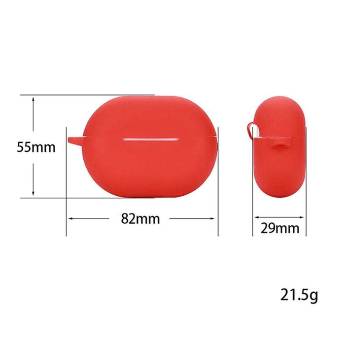 For Huawei FreeBuds Pro 2 Bluetooth Earphone Silicone Case Dust Plug Design Protective Cover with Anti-lost Buckle - Red - 7