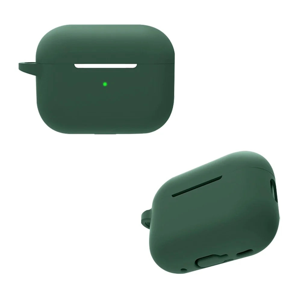5 in 1 For Apple AirPods Pro 2 Charging Case Cover Headset Silicone Case Protector Set with Earbuds Holder / Anti-lost Neck Strap / Buckle - Midnight Green - 2