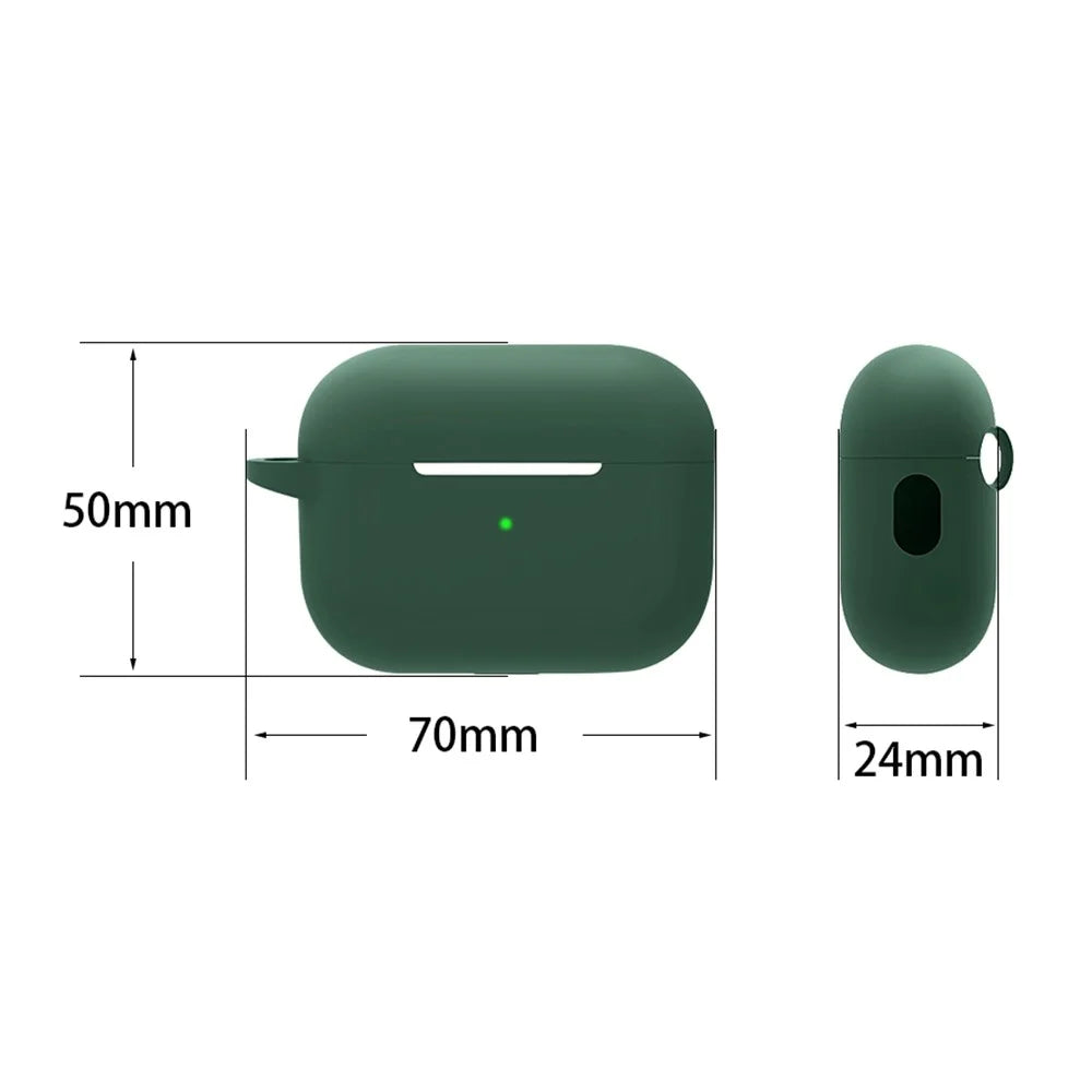 5 in 1 For Apple AirPods Pro 2 Charging Case Cover Headset Silicone Case Protector Set with Earbuds Holder / Anti-lost Neck Strap / Buckle - Midnight Green - 3