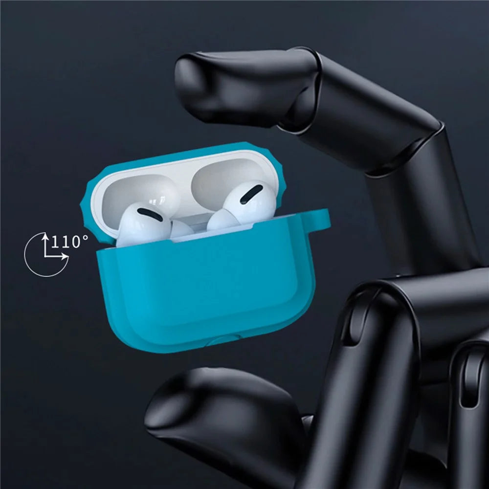 For AirPods Pro 2 Stripe Silicone Case Shock-Absorbing Protective Earphone Cover with Keychain - White - 2