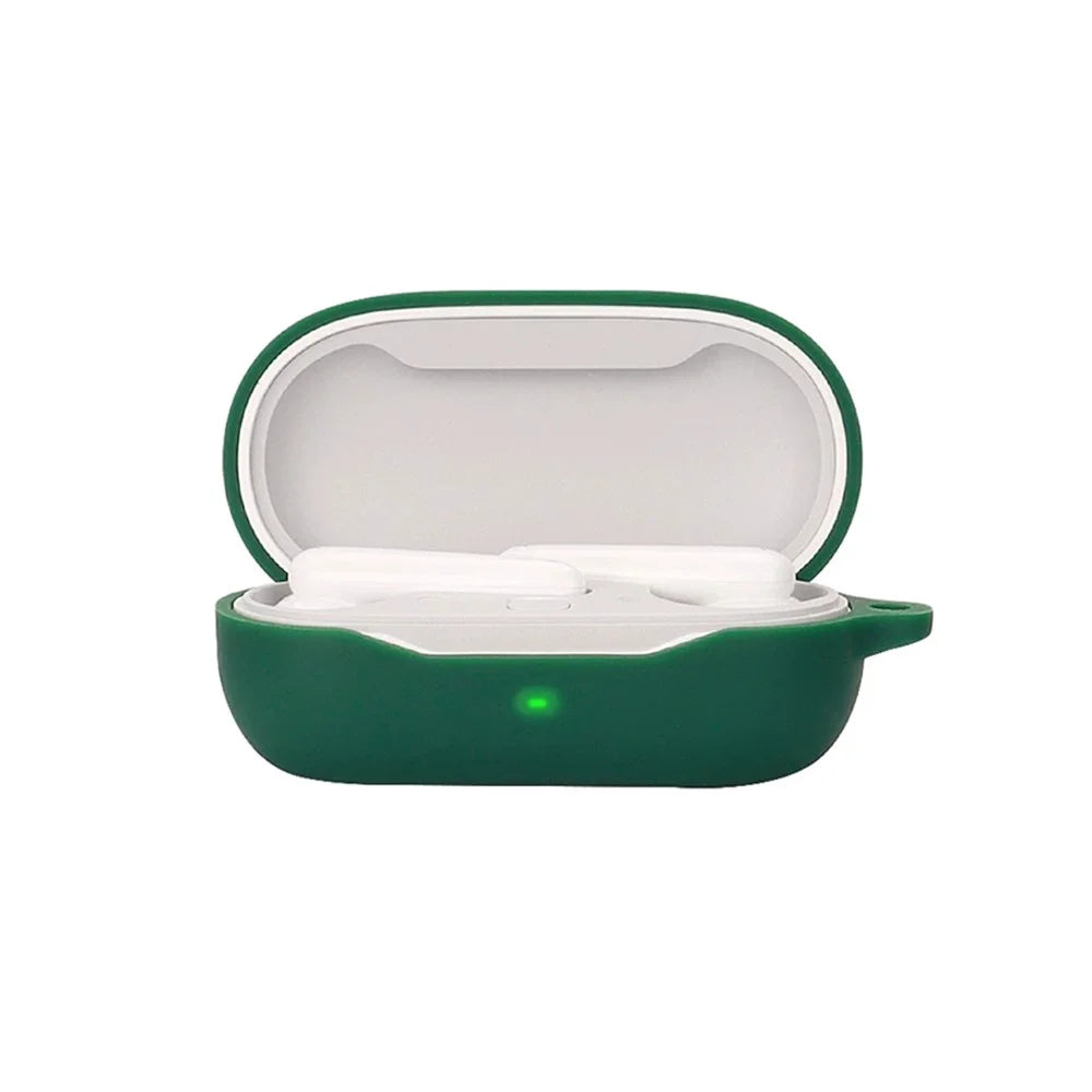 Drop Protection Case for Huawei FreeBuds SE Earphone Charging Box, Silicone Soft Cover with Carrying Buckle - Blackish Green - 6