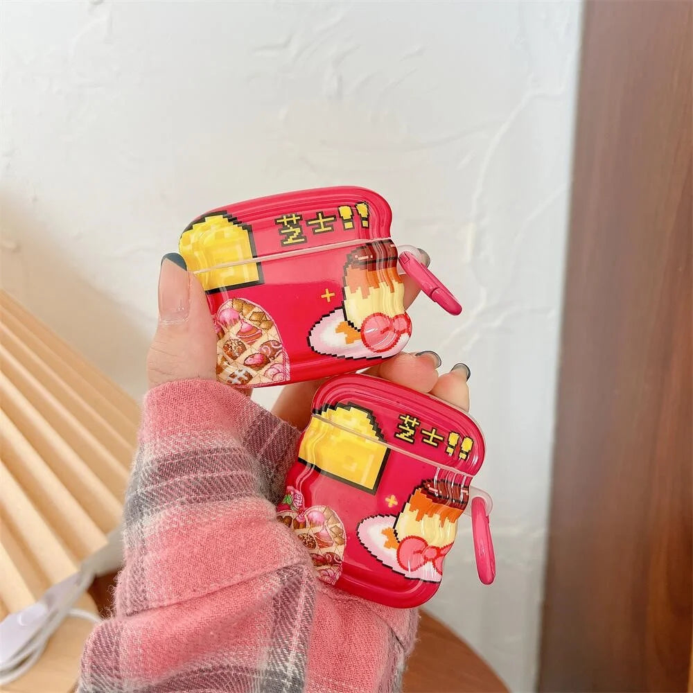 For Apple AirPods Pro Lovely Cheese Pattern TPU Earphone Anti-drop Case Wave Edge Protective Cover with Ring Buckle - 2