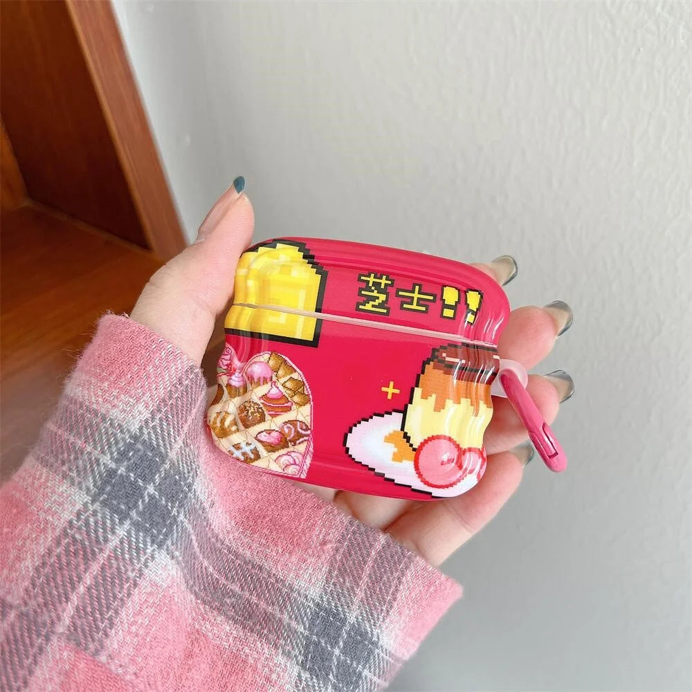For Apple AirPods Pro Lovely Cheese Pattern TPU Earphone Anti-drop Case Wave Edge Protective Cover with Ring Buckle - 3
