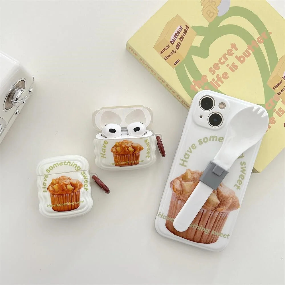 For Apple AirPods 3 Cake Pattern Wave Edge TPU Protective Case Earphone Anti-drop Cover with Ring Buckle - 2