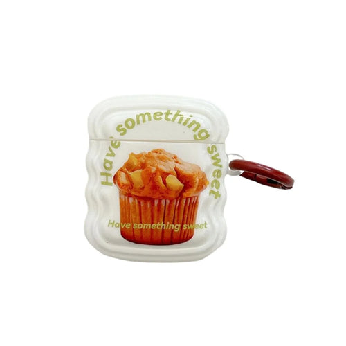 For Apple AirPods with Charging Case (2016) / (2019) / AirPods with Wireless Charging Case (2019) Wave Edge TPU Anti-drop Case Cake Pattern Cute Protective Cover with Ring Buckle - 1