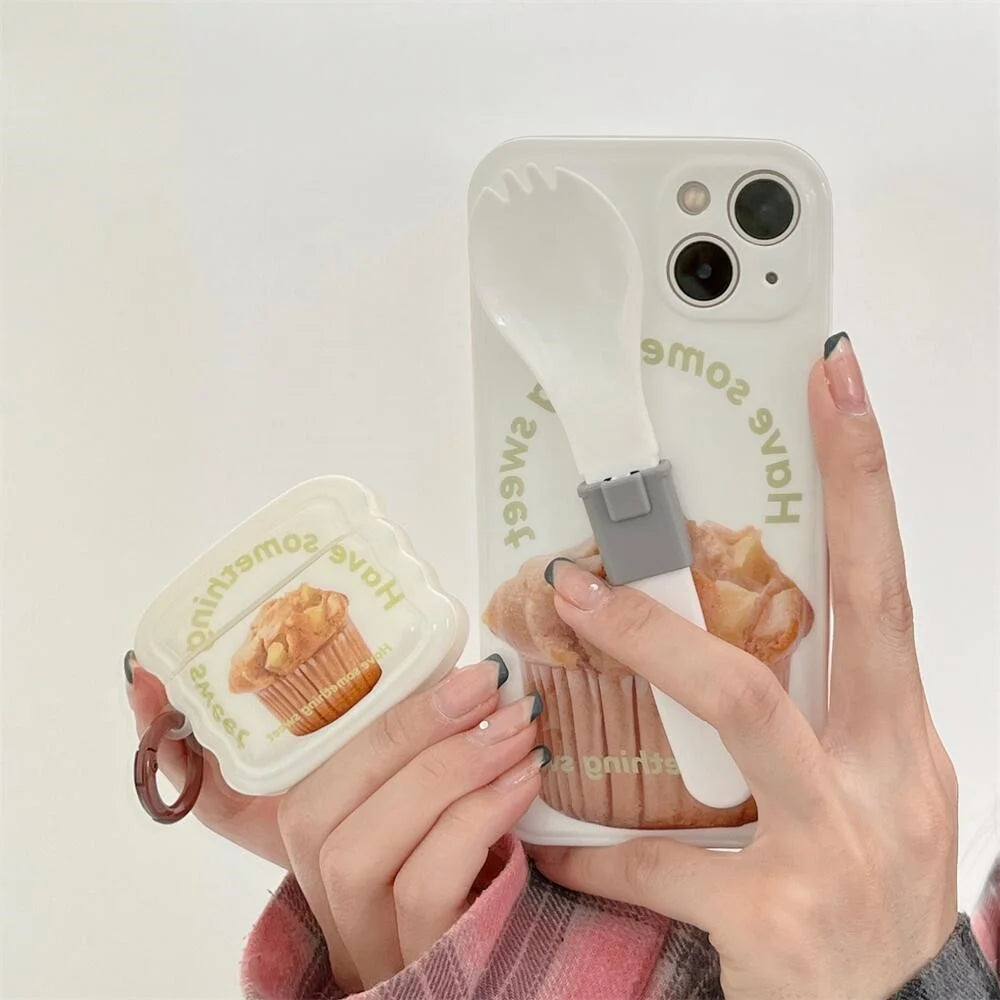 For Apple AirPods Pro Cake Pattern Wave Shape TPU Protective Case Anti-drop Anti-scratch Cover with Ring Buckle - 6