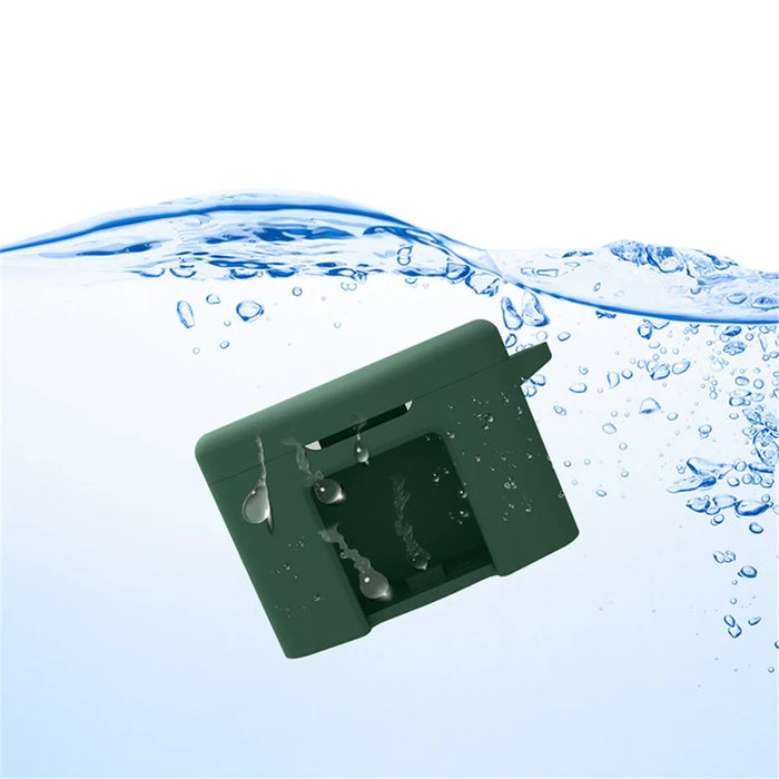 For FIIL CC Pro2 Silicone Case Bluetooth-compatible Earphone Anti-scratch Protective Cover with Anti-lost Buckle - Blackish Green - 2