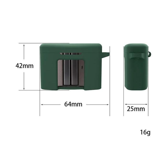For FIIL CC Pro2 Silicone Case Bluetooth-compatible Earphone Anti-scratch Protective Cover with Anti-lost Buckle - Blackish Green - 6