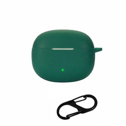 For Honor Earbuds X3i Silicone Bluetooth-compatible Earphone Silicone Case Anti-drop Earbuds Cover with Anti-lost Buckle - Blackish Green - 1