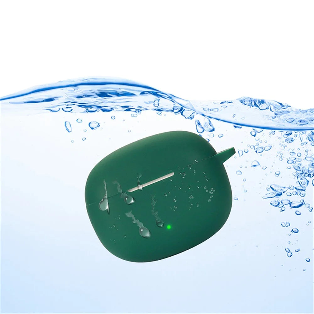 For Honor Earbuds X3i Silicone Bluetooth-compatible Earphone Silicone Case Anti-drop Earbuds Cover with Anti-lost Buckle - Blackish Green - 2