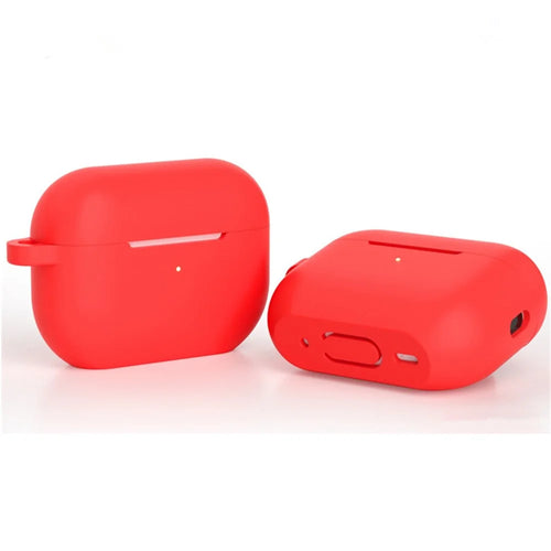 For AirPods Pro 2 Bluetooth-compatible Earphone Flat Bottom Silicone Protective Case Anti-scratch Anti-drop Cover - Red - 1