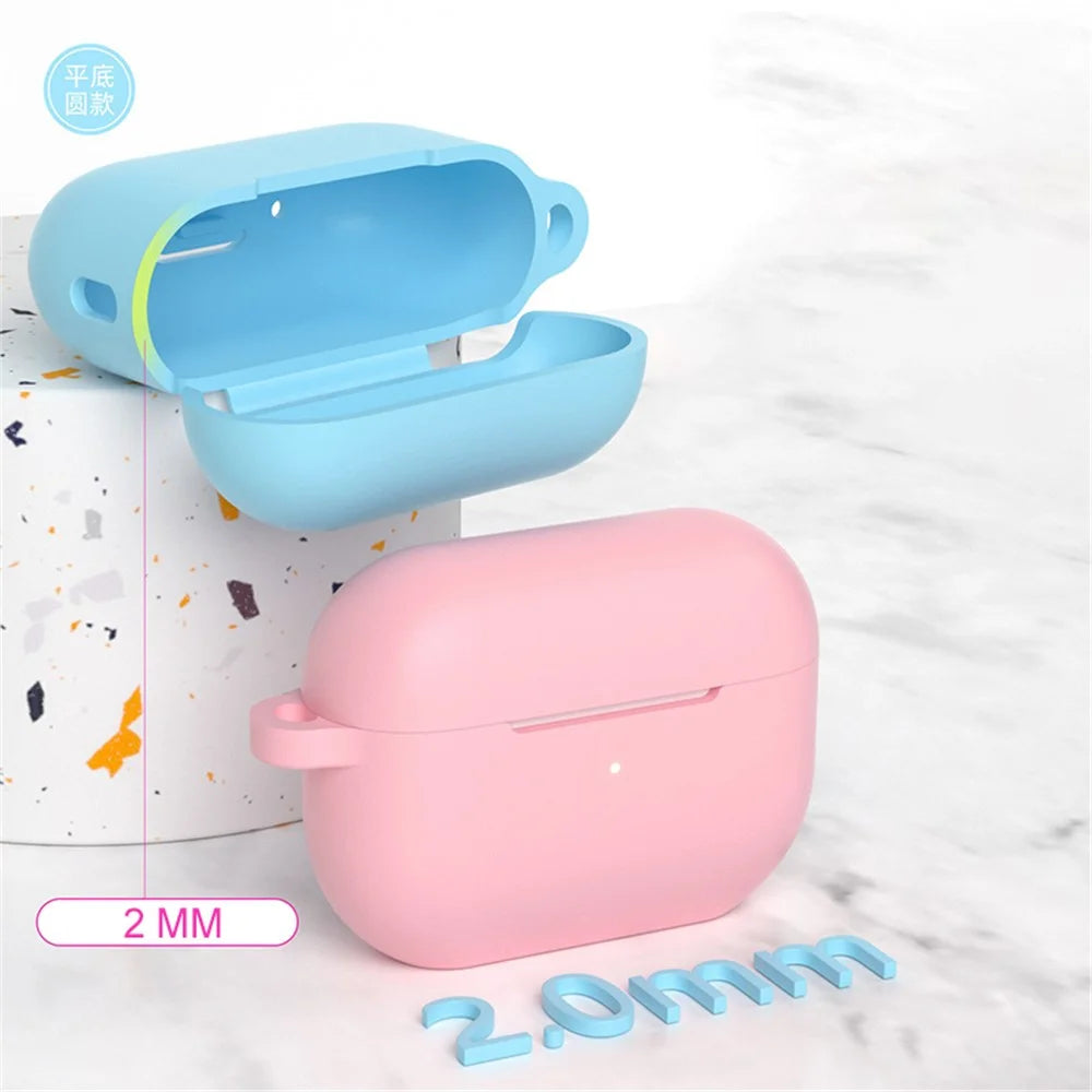 For AirPods Pro 2 Bluetooth-compatible Earphone Flat Bottom Silicone Protective Case Anti-scratch Anti-drop Cover - Red - 5