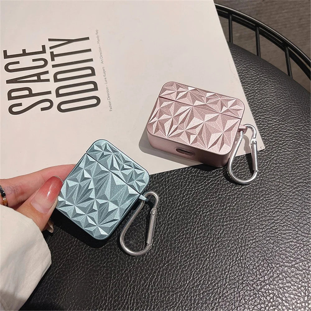For Apple AirPods with Charging Case (2016) / (2019) / AirPods with Wireless Charging Case (2019) Diamond Texture Protective Case PC Anti-drop Cover - Pink - 5