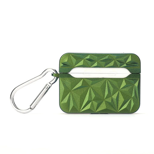 For Apple AirPods Pro Diamond Texture Protective Case Hard PC Anti-drop Anti-dirt Cover - Green - 2