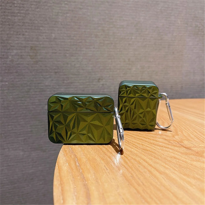 For Apple AirPods Pro Diamond Texture Protective Case Hard PC Anti-drop Anti-dirt Cover - Green - 5