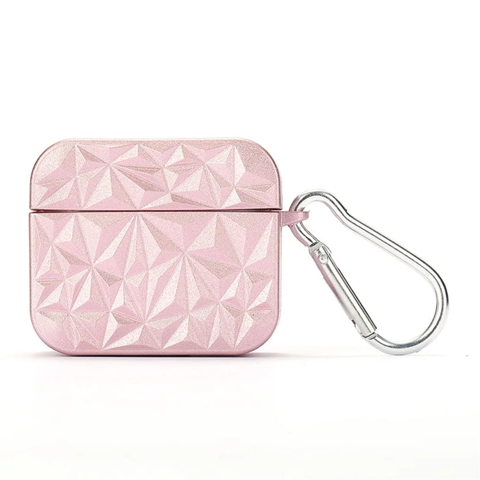For Apple AirPods 3 Stylish Diamond Texture Protective Case Hard PC Drop-proof Cover - Pink - 1
