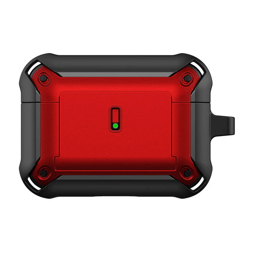 For Apple AirPods Pro Charging Case Cover Dual Color Protective Cover Slide Open TPU+PC Case - Black / Red - 1