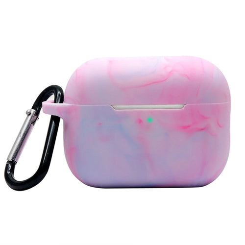 For AirPods Pro 2 Stylish Soft Silicone Protective Case Bluetooth-compatible Earphone Drop-proof Cover with Carabiner - Purple - 1