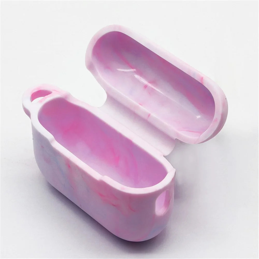 For AirPods Pro 2 Stylish Soft Silicone Protective Case Bluetooth-compatible Earphone Drop-proof Cover with Carabiner - Purple - 2