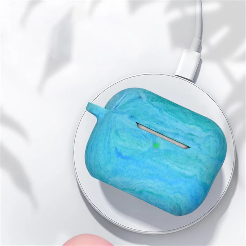 For AirPods Pro 2 Stylish Soft Silicone Protective Case Bluetooth-compatible Earphone Drop-proof Cover with Carabiner - Purple - 5