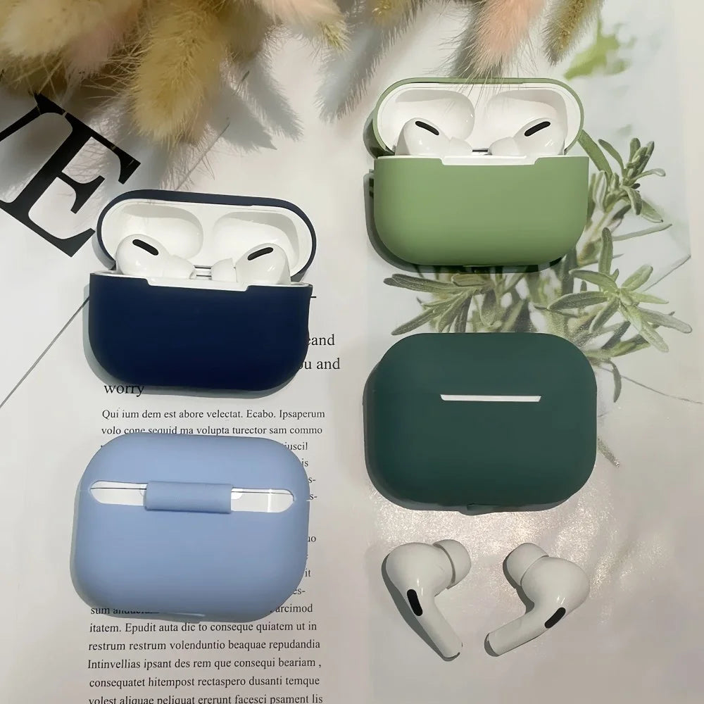 Solid Color Earbuds Silicone Case for Apple AirPods Pro 2, Bluetooth-Compatible Earbuds Anti-Scratch Protective Cover - Light Purple - 4