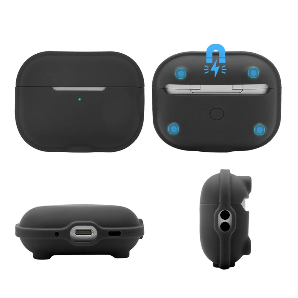For AirPods Pro 2 Charging Case Cover Anti-Fall Silicone Case Bluetooth-compatible Headset Protector - White - 7