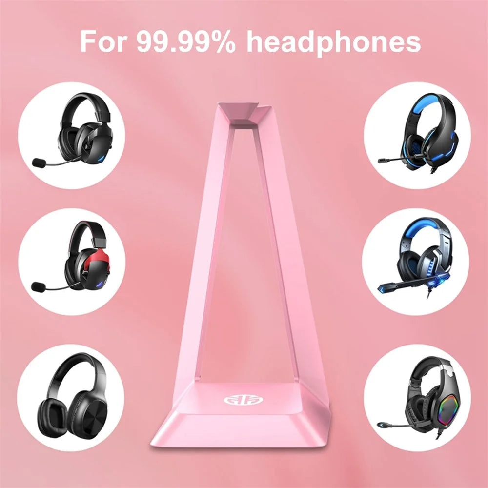 G501 Desktop Over-ear Headphone Stand ABS Gaming Headset Display Holder Mount with Solid Base - Pink - 3