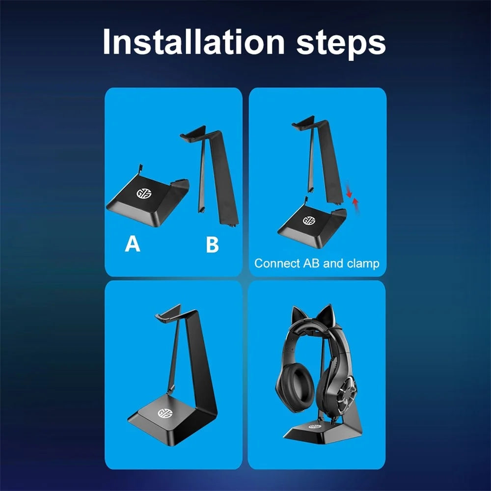G501 Desktop Over-ear Headphone Stand ABS Gaming Headset Display Holder Mount with Solid Base - Pink - 5