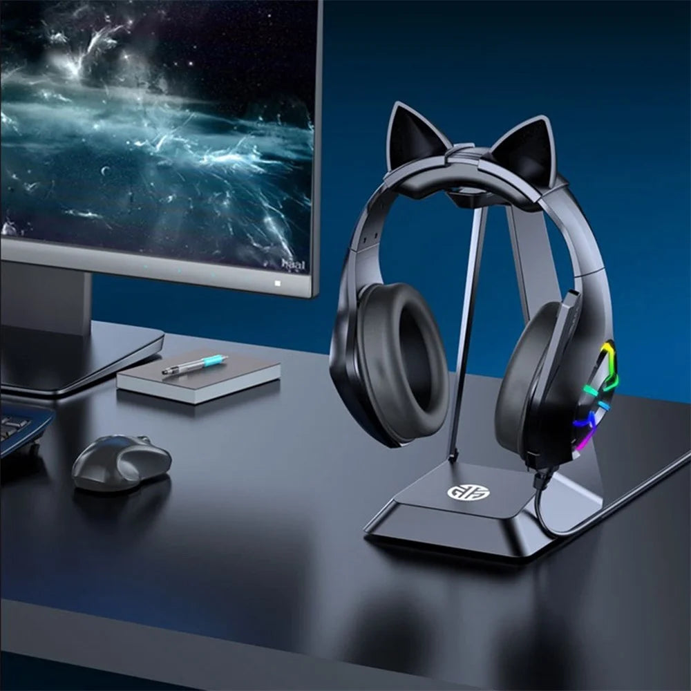 G501 Desktop Over-ear Headphone Stand ABS Gaming Headset Display Holder Mount with Solid Base - Pink - 6