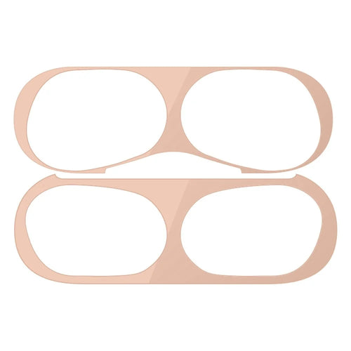 For AirPods Pro (Gen 2) (USB-C) / Pro 2 Bluetooth-compatible Earphone Charging Case Metal Sticker Anti-dust Protective Decals - Rose Gold - 1