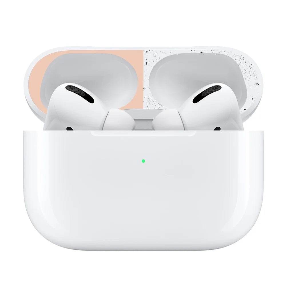 For AirPods Pro (Gen 2) (USB-C) / Pro 2 Bluetooth-compatible Earphone Charging Case Metal Sticker Anti-dust Protective Decals - Rose Gold - 2