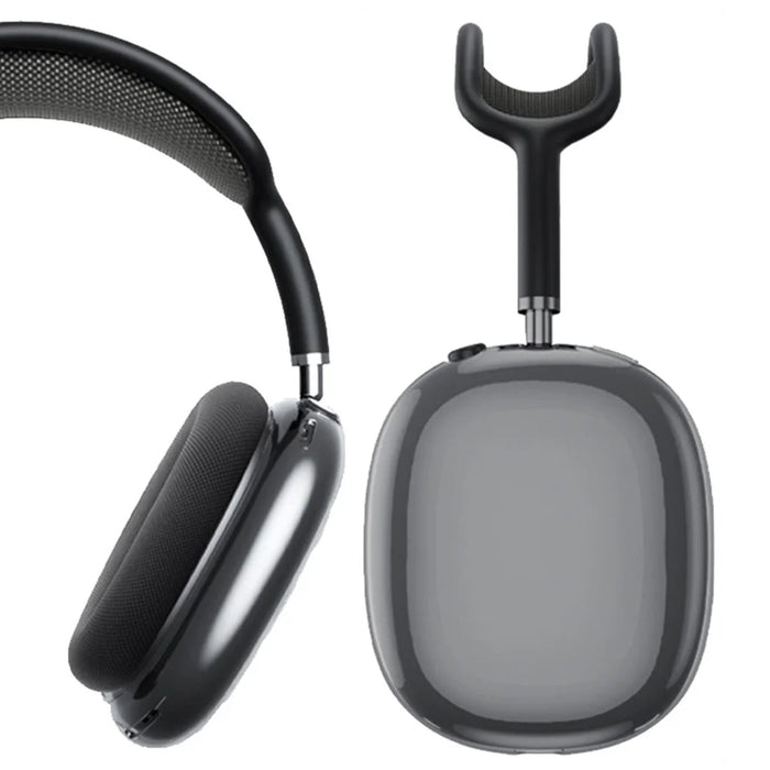 Soft TPU Headphone Case for Apple AirPods Max, Scratch-proof Headset Protective Sleeve Cover - Transparent Black - 1