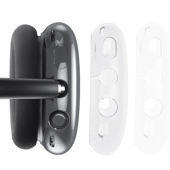 Soft TPU Headphone Case for Apple AirPods Max, Scratch-proof Headset Protective Sleeve Cover - Transparent Black - 6