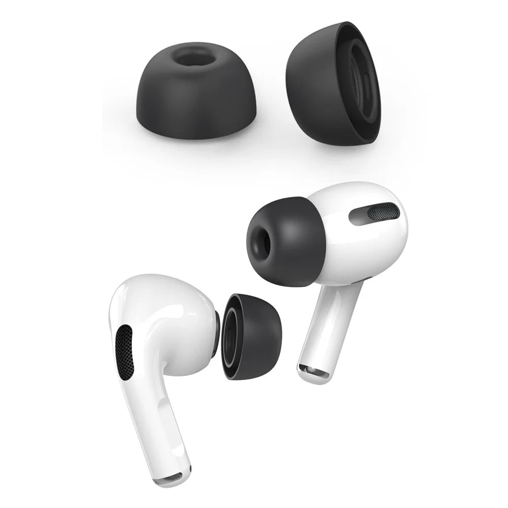 AHASTYLE PT99-1 1 Pair Earbud Ear Tips for Apple AirPods Pro 2 / AirPods Pro Bluetooth-compatible Earphone Silicone Caps Covers Replacement - Black / S - 1