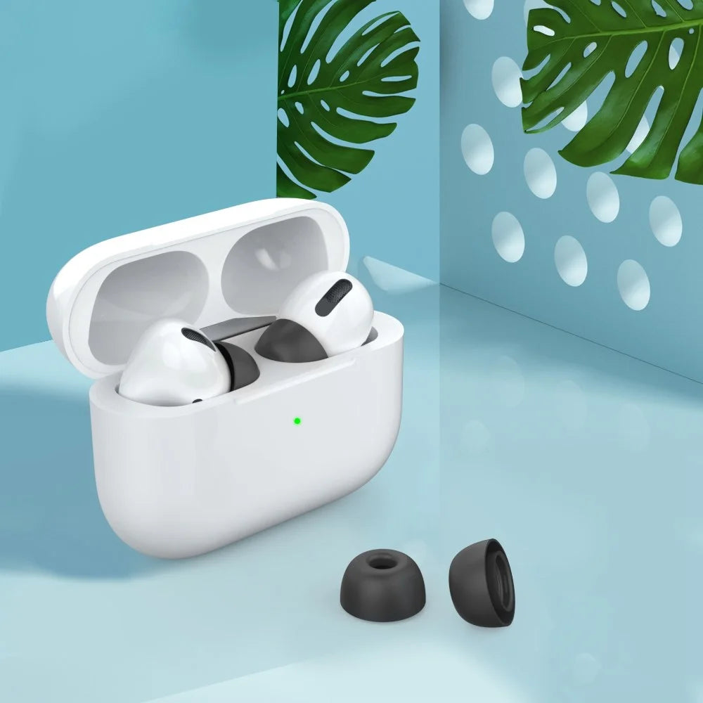 AHASTYLE PT99-1 1 Pair Earbud Ear Tips for Apple AirPods Pro 2 / AirPods Pro Bluetooth-compatible Earphone Silicone Caps Covers Replacement - Black / S - 6