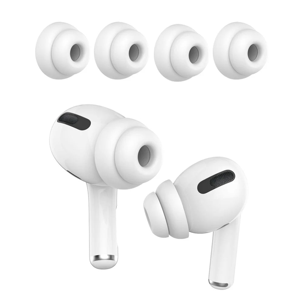 AHASTYLE PT99-2 2 Pairs Silicone Earbud Caps for Apple AirPods Pro 2 / AirPods Pro In-Ear Earphone Tips Replacement - White / S - 1