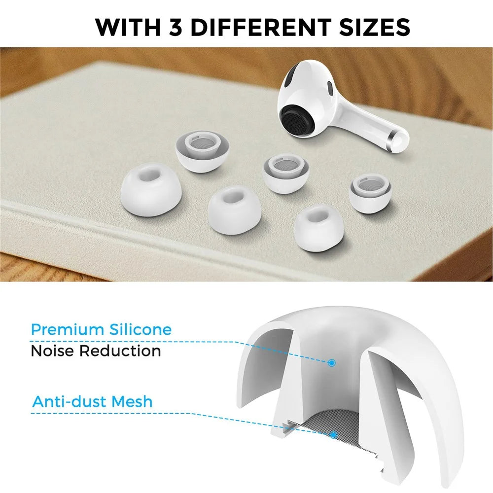 AHASTYLE WG86 1 Pairs Earbuds Covers for Apple AirPods Pro 2 / AirPods Pro Soft Silicone Caps In-Ear Earphone Eartips - S - 4