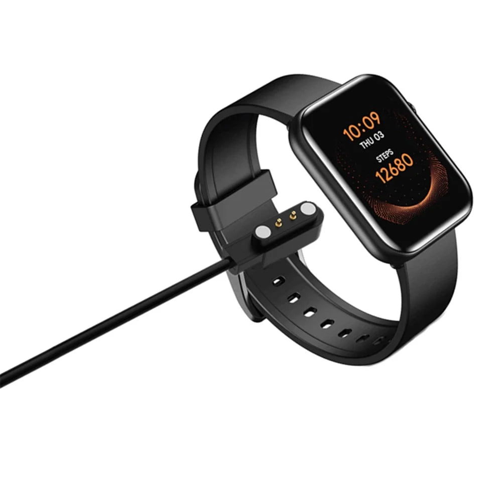For Realme TechLife Watch 1.2m Magnetic Absorption Charging Cable Smart Watch USB Charger - Black - 2